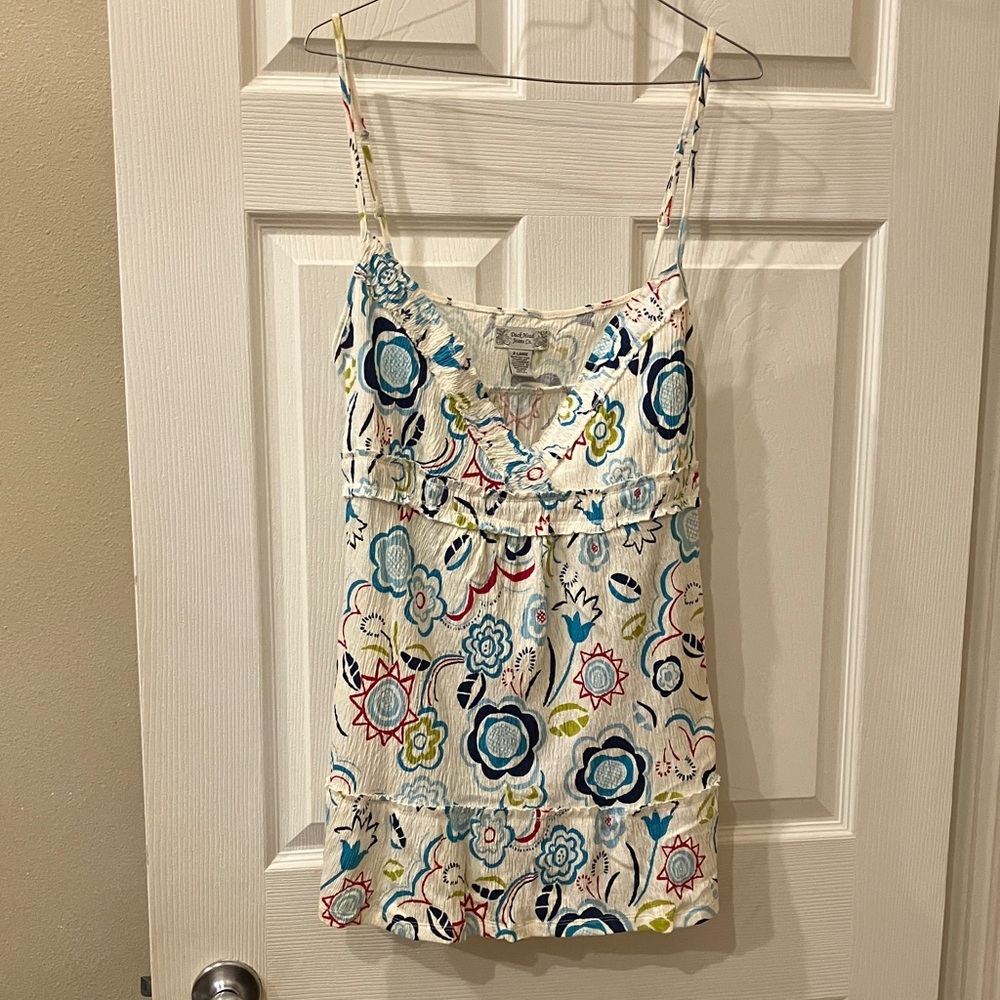 Duck Head white Floral Spaghetti-Strap Tank Top